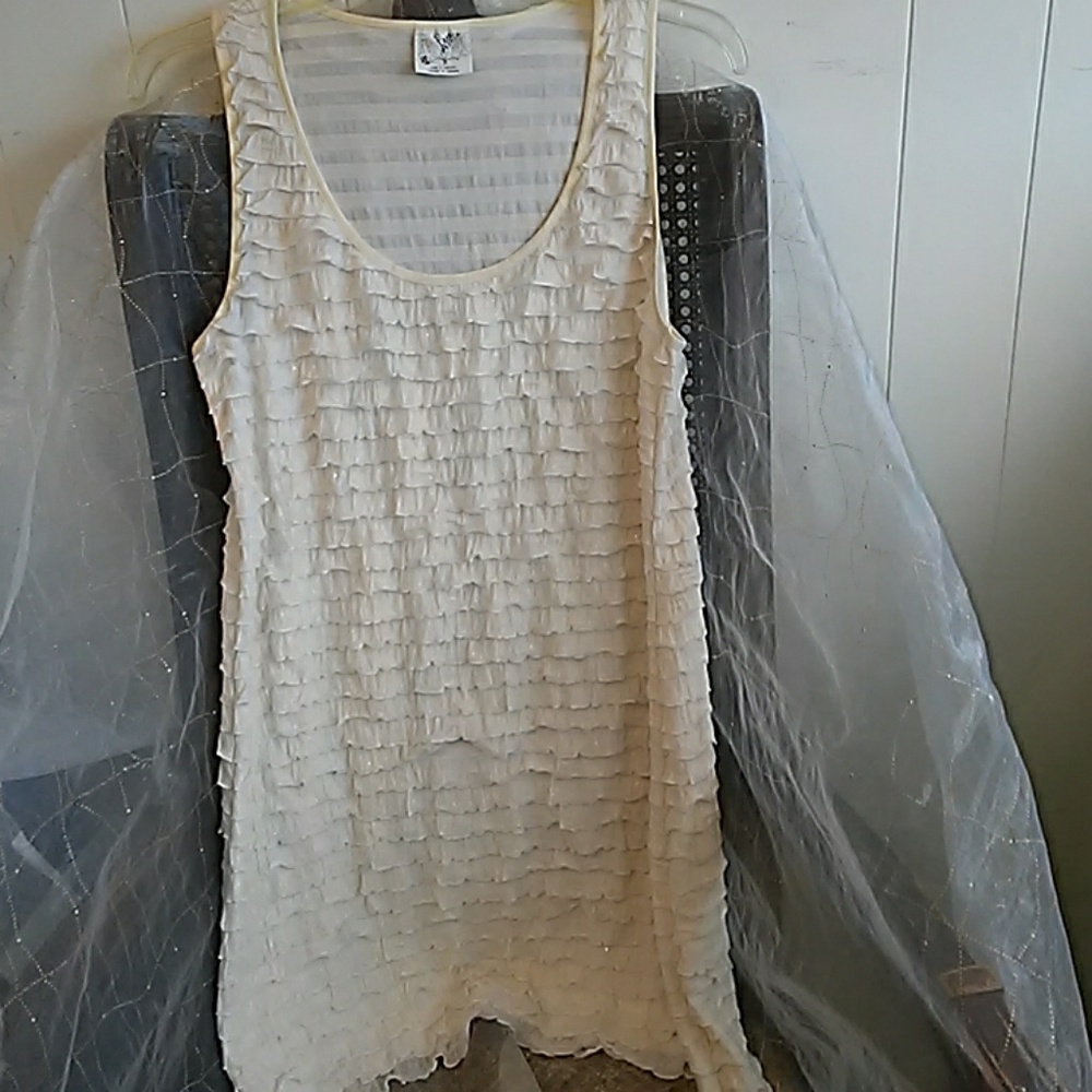 Free People Cream & Gold Mini Dress or Tank Small